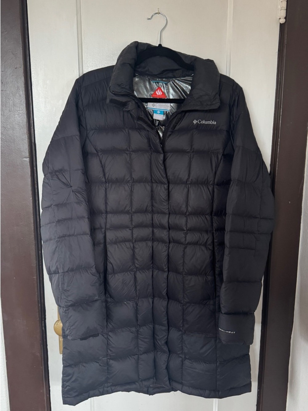 Columbia Black Long Quilted Down Jacket